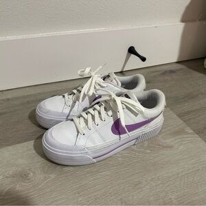 Nike Women's White and Purple Sneakers